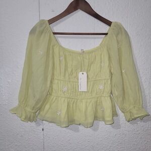 By Together Suzy Top, Crop, Nwt, Womens, Yellow, Size Medium